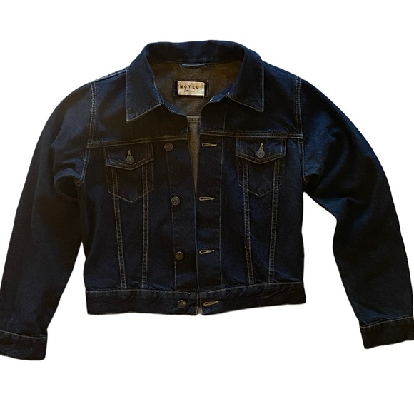 Motel Denim Blue Buttons Adjustable Coat Jacket Size Small Excellent Condition! - Picture 1 of 14
